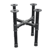 Onderstel voor salontafel, kruispoten, gietijzer en staal Ø 42 mm, 51 × 51 cm, hoogte 54 cm