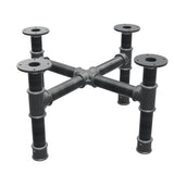 Onderstel voor salontafel, kruispoten, gietijzer en staal Ø 42 mm, 61 × 61 cm, hoogte 34 cm