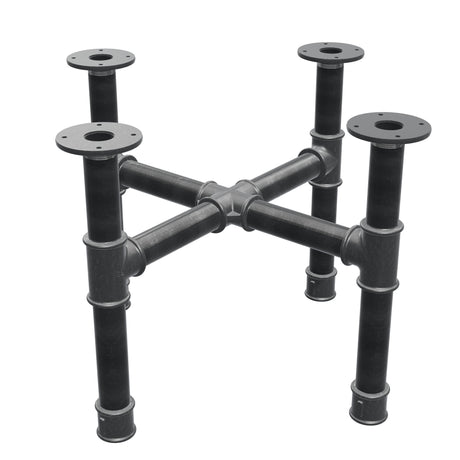 Onderstel voor salontafel, kruispoten, gietijzer en staal Ø 42 mm, 61 × 61 cm, hoogte 44 cm