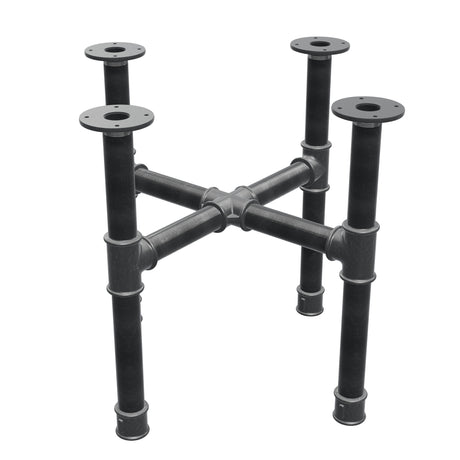 Onderstel voor salontafel, kruispoten, gietijzer en staal Ø 42 mm, 61 × 61 cm, hoogte 54 cm