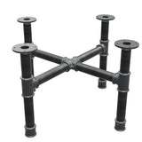 Onderstel voor salontafel, kruispoten, gietijzer en staal Ø 42 mm, 71 × 71 cm, hoogte 44 cm