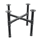 Onderstel voor salontafel, kruispoten, gietijzer en staal Ø 42 mm, 71 × 71 cm, hoogte 54 cm