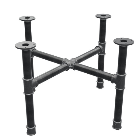 Onderstel voor salontafel, kruispoten, gietijzer en staal Ø 42 mm, 81 × 81 cm, hoogte 54 cm