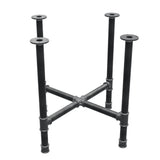 Onderstel voor eettafel, kruispoten, gietijzer en staal Ø 42 mm, 81 × 81 cm, hoogte 74 cm