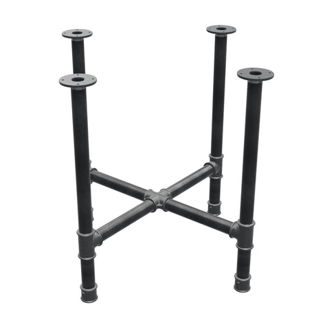 Onderstel voor eettafel, kruispoten, gietijzer en staal Ø 42 mm, 81 × 81 cm, hoogte 74 cm