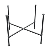 Onderstel voor eettafel, kruispoten, gietijzer en staal Ø 27 mm, 115 × 115 cm, hoogte 74 cm