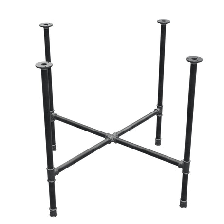 Onderstel voor eettafel, kruispoten, gietijzer en staal Ø 27 mm, 95 × 95 cm, hoogte 74 cm