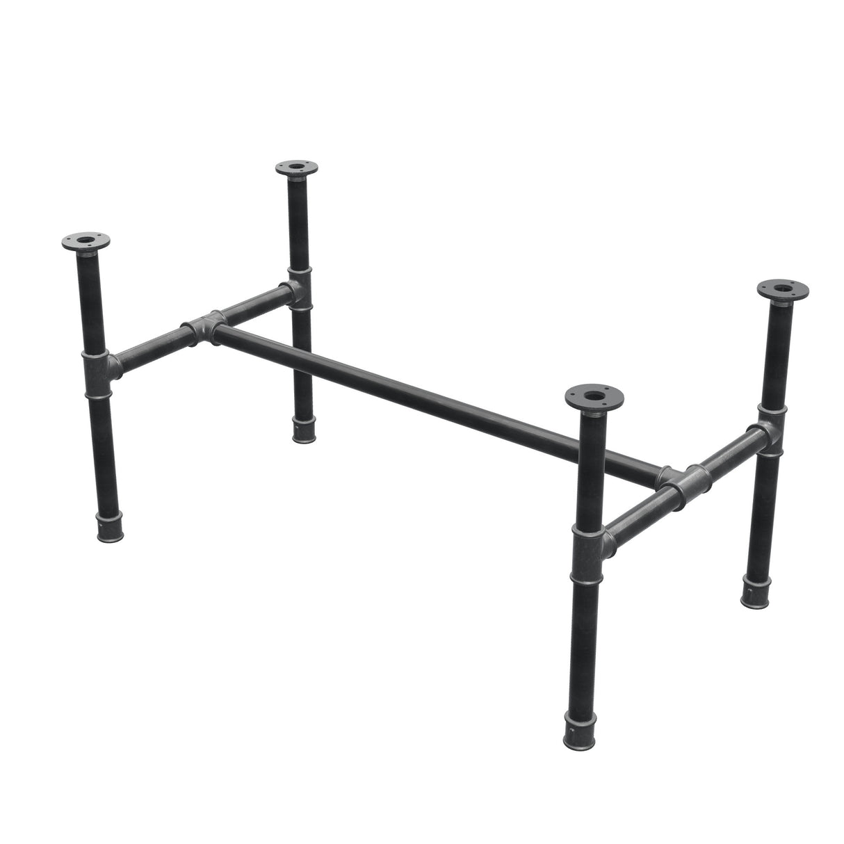Onderstel voor salontafel, H-frame, gietijzer en staal Ø 34 mm, 102 × 56 cm, hoogte 52 cm