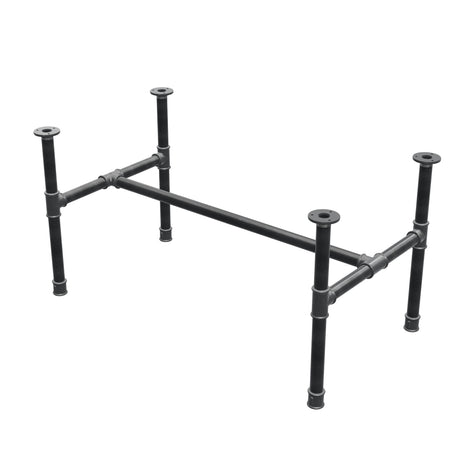 Onderstel voor salontafel, H-frame, gietijzer en staal Ø 34 mm, 102 × 56 cm, hoogte 52 cm