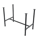 Onderstel voor eettafel, H-frame, gietijzer en staal Ø 34 mm, 102 × 56 cm, hoogte 75 cm