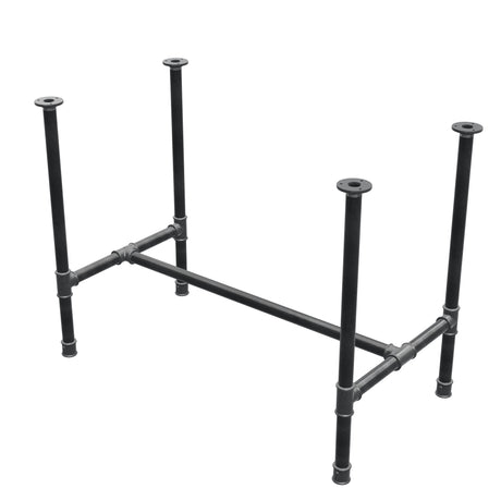Onderstel voor eettafel, H-frame, gietijzer en staal Ø 34 mm, 102 × 56 cm, hoogte 75 cm
