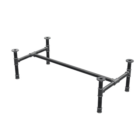 Onderstel voor salontafel, H-frame, gietijzer en staal Ø 34 mm, 112 × 56 cm, hoogte 32 cm