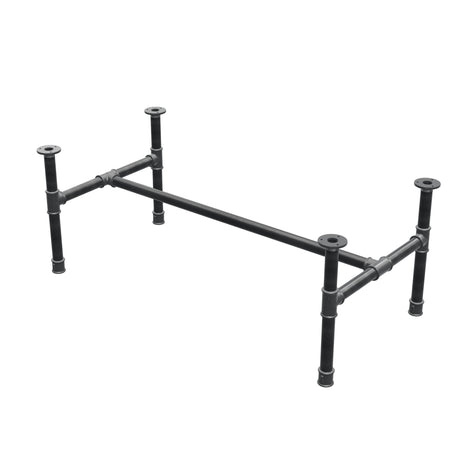 Onderstel voor salontafel, H-frame, gietijzer en staal Ø 34 mm, 112 × 56 cm, hoogte 42 cm