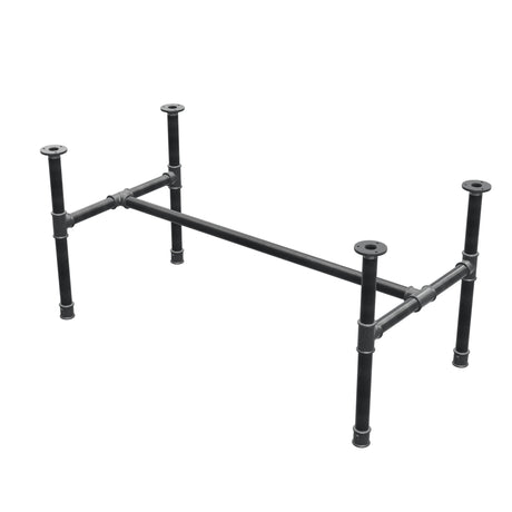 Onderstel voor salontafel, H-frame, gietijzer en staal Ø 34 mm, 112 × 56 cm, hoogte 52 cm