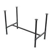 Onderstel voor eettafel, H-frame, gietijzer en staal Ø 34 mm, 112 × 56 cm, hoogte 75 cm