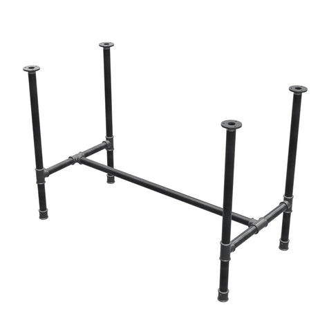 Onderstel voor eettafel, H-frame, gietijzer en staal Ø 34 mm, 112 × 56 cm, hoogte 75 cm