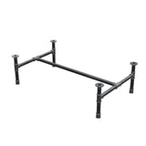 Onderstel voor salontafel, H-frame, gietijzer en staal Ø 34 mm, 112 × 66 cm, hoogte 32 cm
