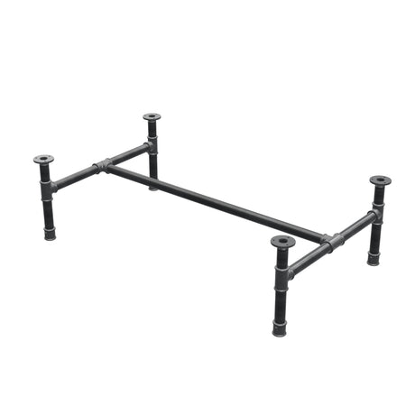 Onderstel voor salontafel, H-frame, gietijzer en staal Ø 34 mm, 112 × 66 cm, hoogte 32 cm