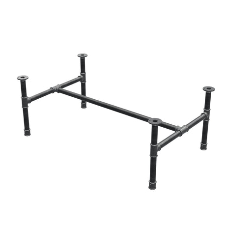 Onderstel voor salontafel, H-frame, gietijzer en staal Ø 34 mm, 112 × 66 cm, hoogte 42 cm