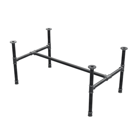 Onderstel voor salontafel, H-frame, gietijzer en staal Ø 34 mm, 112 × 66 cm, hoogte 52 cm