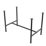Onderstel voor eettafel, H-frame, gietijzer en staal Ø 34 mm, 112 × 66 cm, hoogte 75 cm