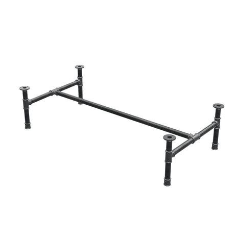 Onderstel voor salontafel, H-frame, gietijzer en staal Ø 34 mm, 132 × 66 cm, hoogte 32 cm