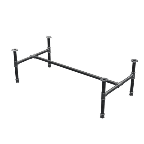 Onderstel voor salontafel, H-frame, gietijzer en staal Ø 34 mm, 132 × 66 cm, hoogte 42 cm