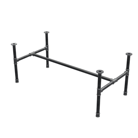 Onderstel voor salontafel, H-frame, gietijzer en staal Ø 34 mm, 132 × 66 cm, hoogte 52 cm