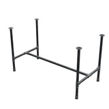 Onderstel voor eettafel, H-frame, gietijzer en staal Ø 34 mm, 132 × 66 cm, hoogte 75 cm