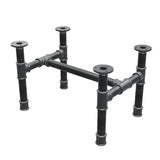Onderstel voor salontafel, H-frame, gietijzer en staal Ø 34 mm, 52 × 36 cm, hoogte 32 cm