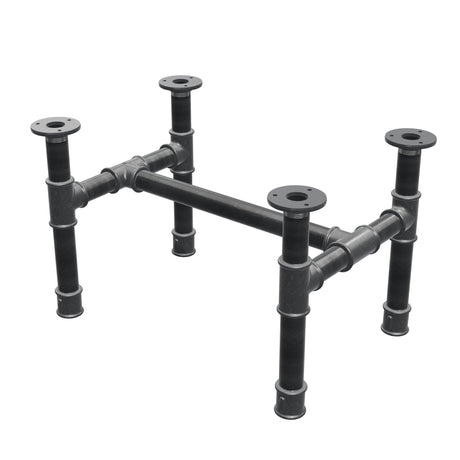 Onderstel voor salontafel, H-frame, gietijzer en staal Ø 34 mm, 52 × 36 cm, hoogte 32 cm