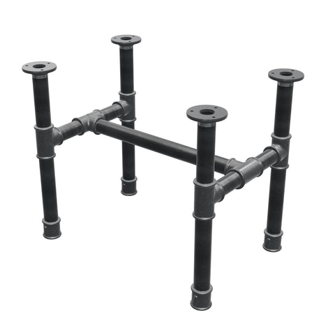 Onderstel voor salontafel, H-frame, gietijzer en staal Ø 34 mm, 52 × 36 cm, hoogte 42 cm