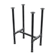 Onderstel voor eettafel, H-frame, gietijzer en staal Ø 34 mm, 52 × 36 cm, hoogte 75 cm