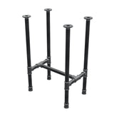 Onderstel voor eettafel, H-frame, gietijzer en staal Ø 34 mm, 52 × 36 cm, hoogte 75 cm