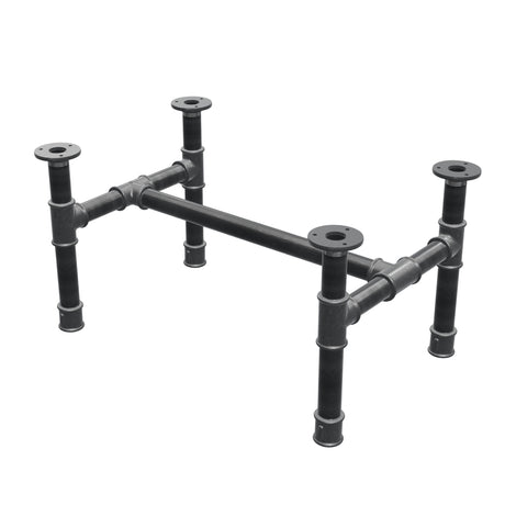 Onderstel voor salontafel, H-frame, gietijzer en staal Ø 34 mm, 62 × 40 cm, hoogte 32 cm