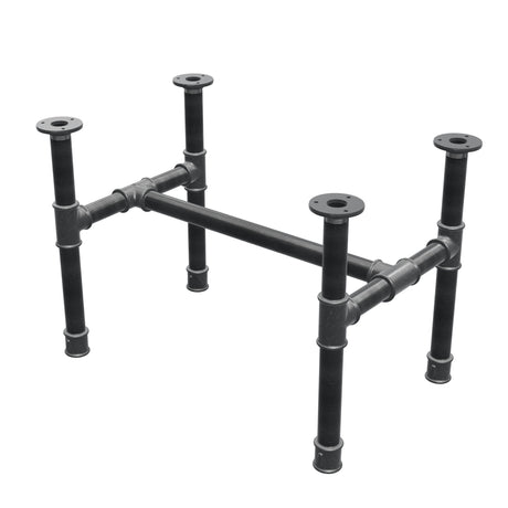 Onderstel voor salontafel, H-frame, gietijzer en staal Ø 34 mm, 62 × 40 cm, hoogte 42 cm