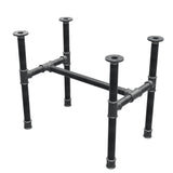 Onderstel voor salontafel, H-frame, gietijzer en staal Ø 34 mm, 62 × 40 cm, hoogte 52 cm