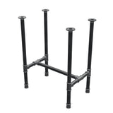 Onderstel voor eettafel, H-frame, gietijzer en staal Ø 34 mm, 62 × 40 cm, hoogte 75 cm