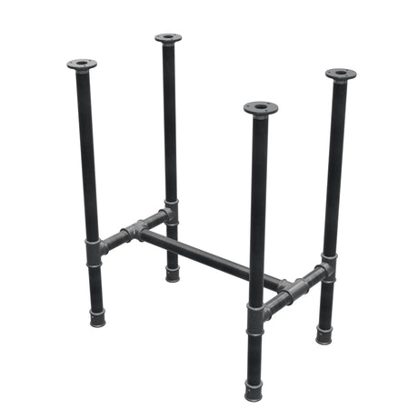 Onderstel voor eettafel, H-frame, gietijzer en staal Ø 34 mm, 62 × 40 cm, hoogte 75 cm