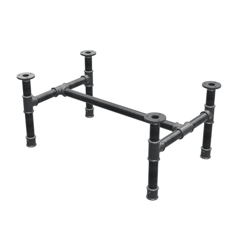 Onderstel voor salontafel, H-frame, gietijzer en staal Ø 34 mm, 72 × 46 cm, hoogte 32 cm