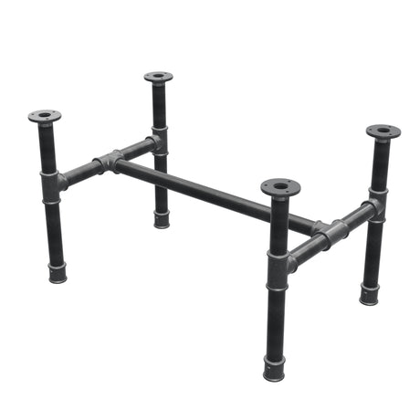 Onderstel voor salontafel, H-frame, gietijzer en staal Ø 34 mm, 72 × 46 cm, hoogte 42 cm