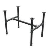 Onderstel voor salontafel, H-frame, gietijzer en staal Ø 34 mm, 72 × 46 cm, hoogte 52 cm