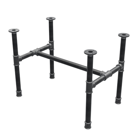 Onderstel voor salontafel, H-frame, gietijzer en staal Ø 34 mm, 72 × 46 cm, hoogte 52 cm
