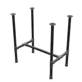 Onderstel voor eettafel, H-frame, gietijzer en staal Ø 34 mm, 72 × 46 cm, hoogte 75 cm