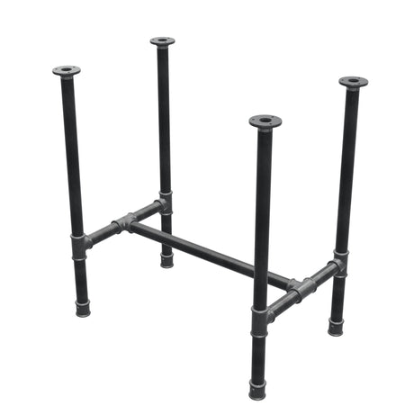 Onderstel voor eettafel, H-frame, gietijzer en staal Ø 34 mm, 72 × 46 cm, hoogte 75 cm