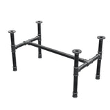 Onderstel voor salontafel, H-frame, gietijzer en staal Ø 34 mm, 82 × 46 cm, hoogte 42 cm