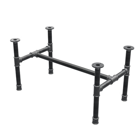 Onderstel voor salontafel, H-frame, gietijzer en staal Ø 34 mm, 82 × 46 cm, hoogte 42 cm
