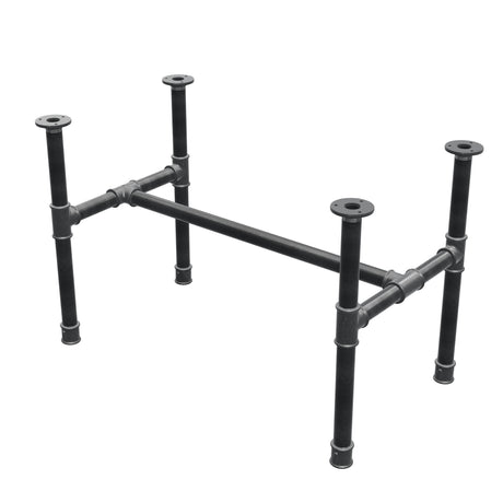Onderstel voor salontafel, H-frame, gietijzer en staal Ø 34 mm, 82 × 46 cm, hoogte 52 cm