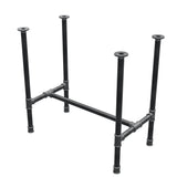 Onderstel voor eettafel, H-frame, gietijzer en staal Ø 34 mm, 82 × 46 cm, hoogte 75 cm