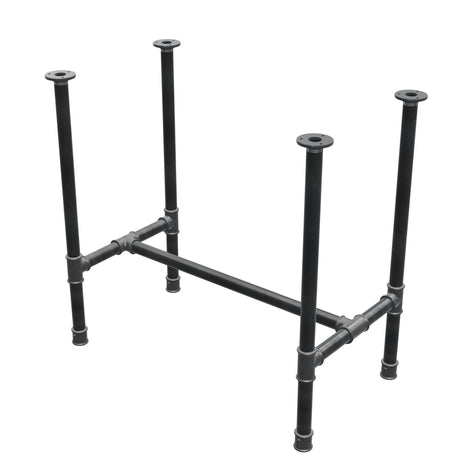 Onderstel voor eettafel, H-frame, gietijzer en staal Ø 34 mm, 82 × 46 cm, hoogte 75 cm